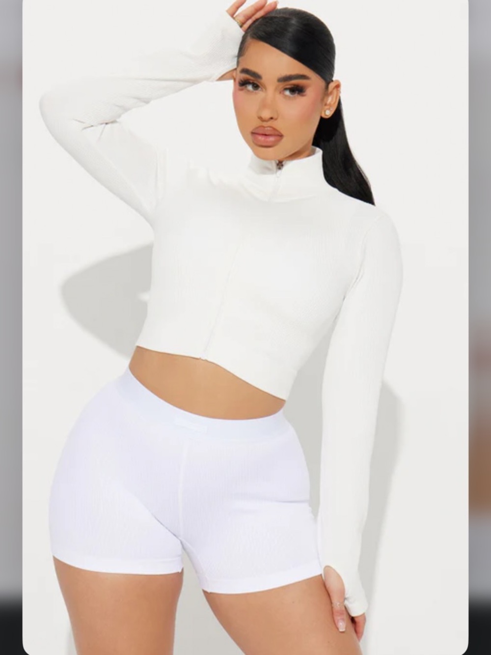 Fashion Nova | Effortless Ribbed Jacket - White